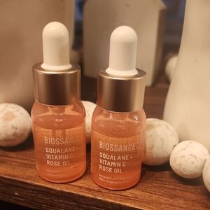 NWOT 2 Biossance Squalane + Vitamin C Rose Oil — Hydrating Facial Oil (Peach)